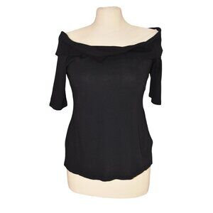 Ettitwa By Anthropologie Off Shoulder Black Knit Top M Twee Anthropologie Modal